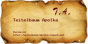 Teitelbaum Apolka névjegykártya